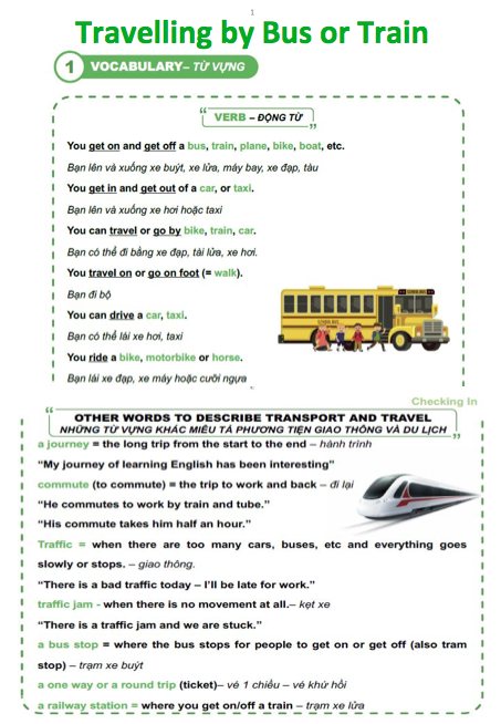 Travelling by Bus or Train