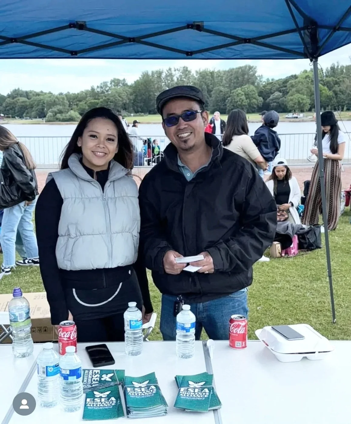 ESAS and EMAUK community outreach stand at an outdoor event